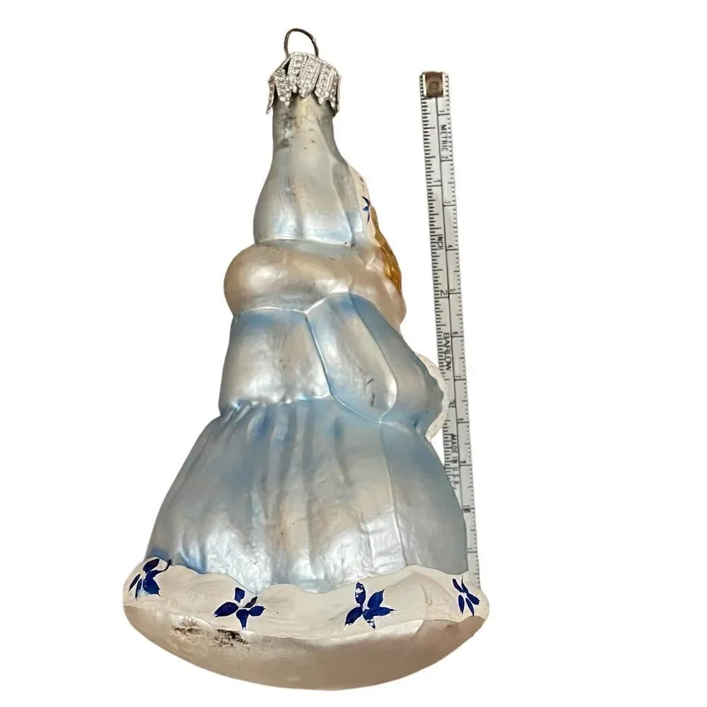 Vintage Glass Snow Girl Kitschy Christmas Ornament